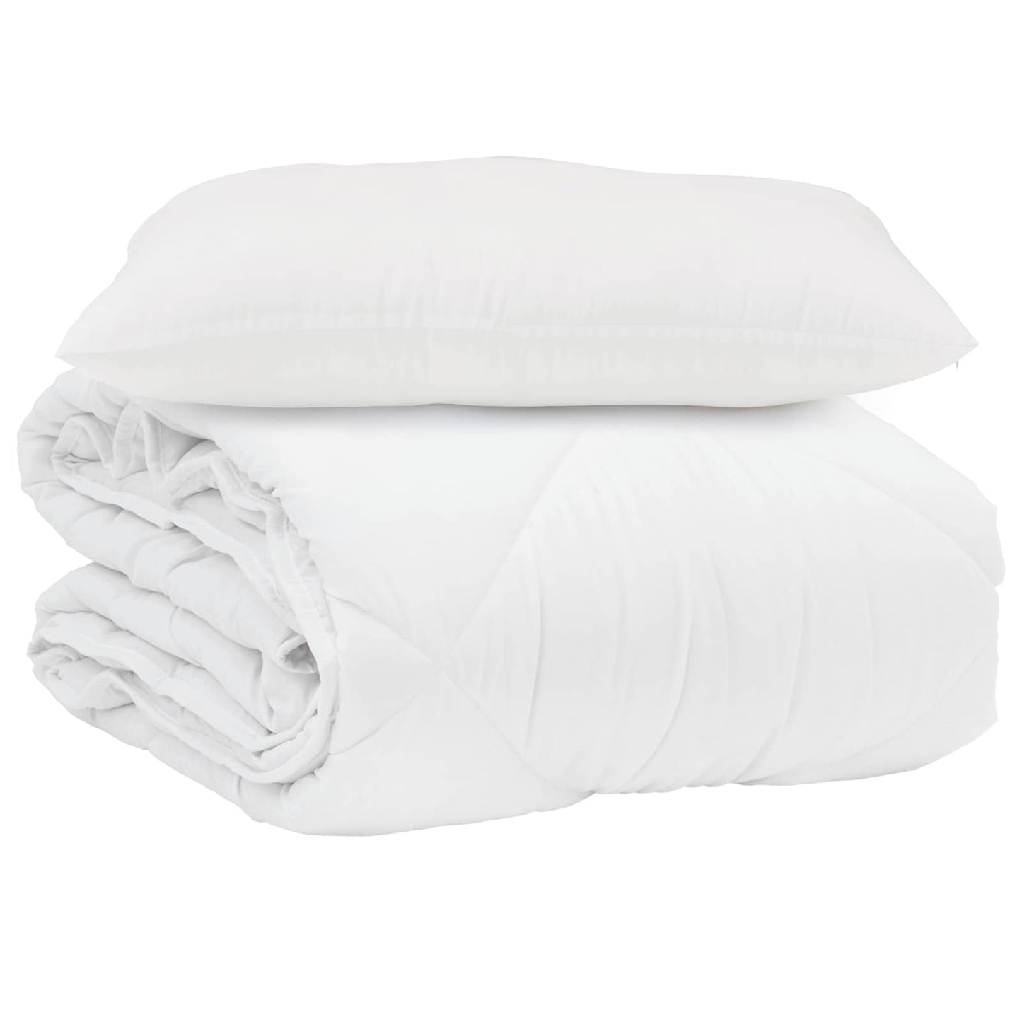 Duvet Estivo con cuscino 2 pcs Bianco Microfibra