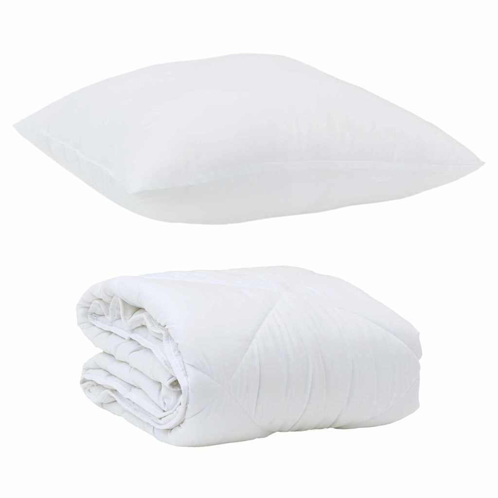 Duvet Estivo con cuscino 2 pcs Bianco Microfibra