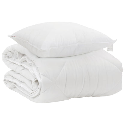 Duvet per Tutte le Stagioni con cuscino 2 pcs Bianco Microfibra