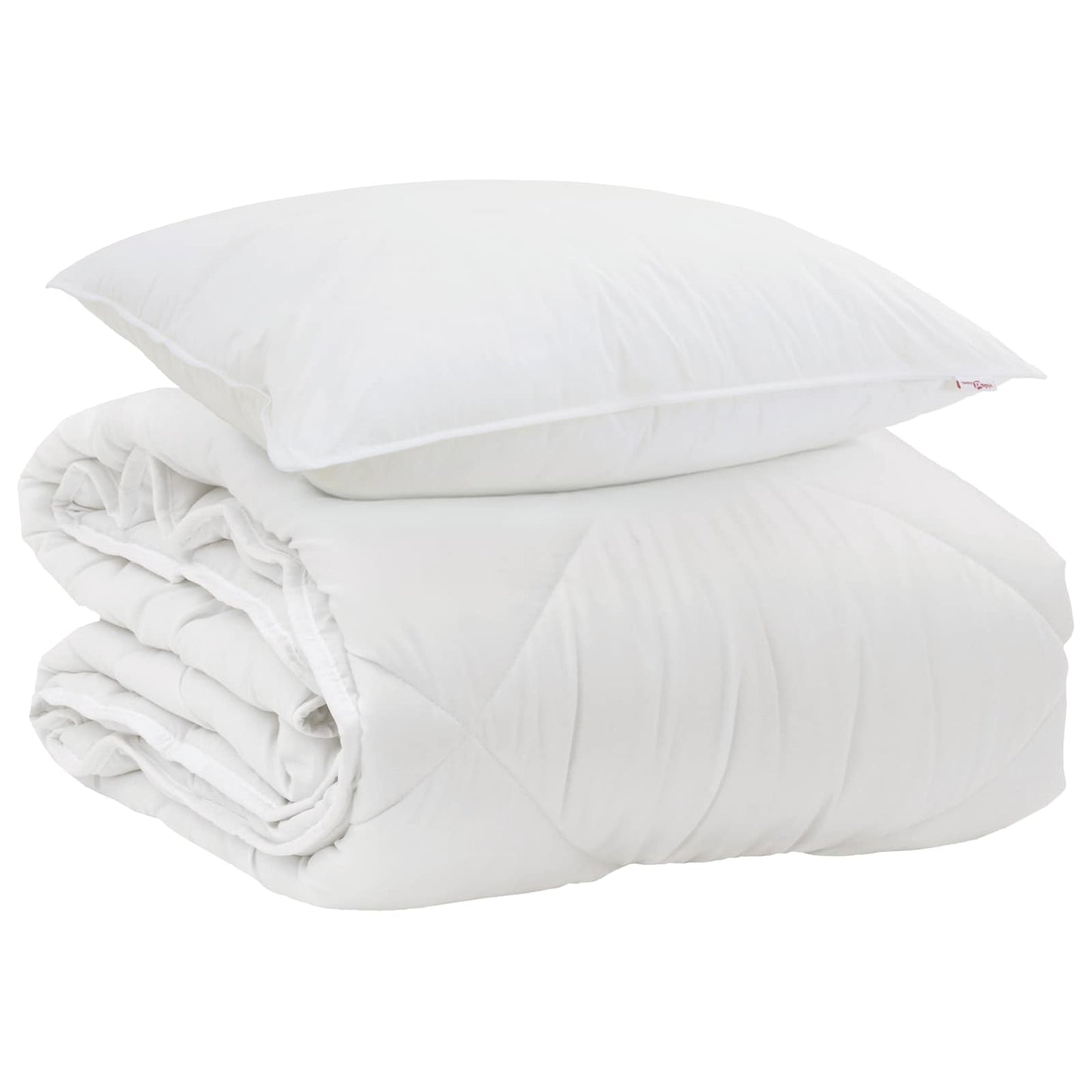 Duvet per Tutte le Stagioni con cuscino 2 pcs Bianco Microfibra