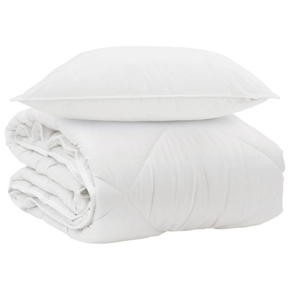 Duvet per Tutte le Stagioni con cuscino 2 pcs Bianco Microfibra | homemem39