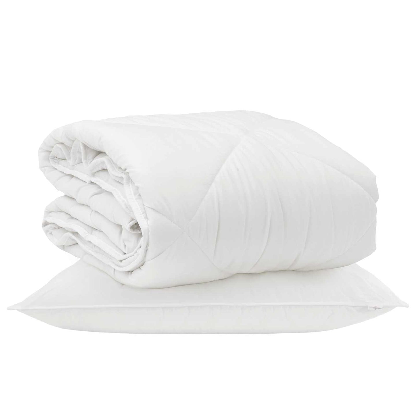 Duvet per Tutte le Stagioni con cuscino 2 pcs Bianco Microfibra | homemem39