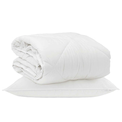 Duvet per Tutte le Stagioni con cuscino 2 pcs Bianco Microfibra | homemem39