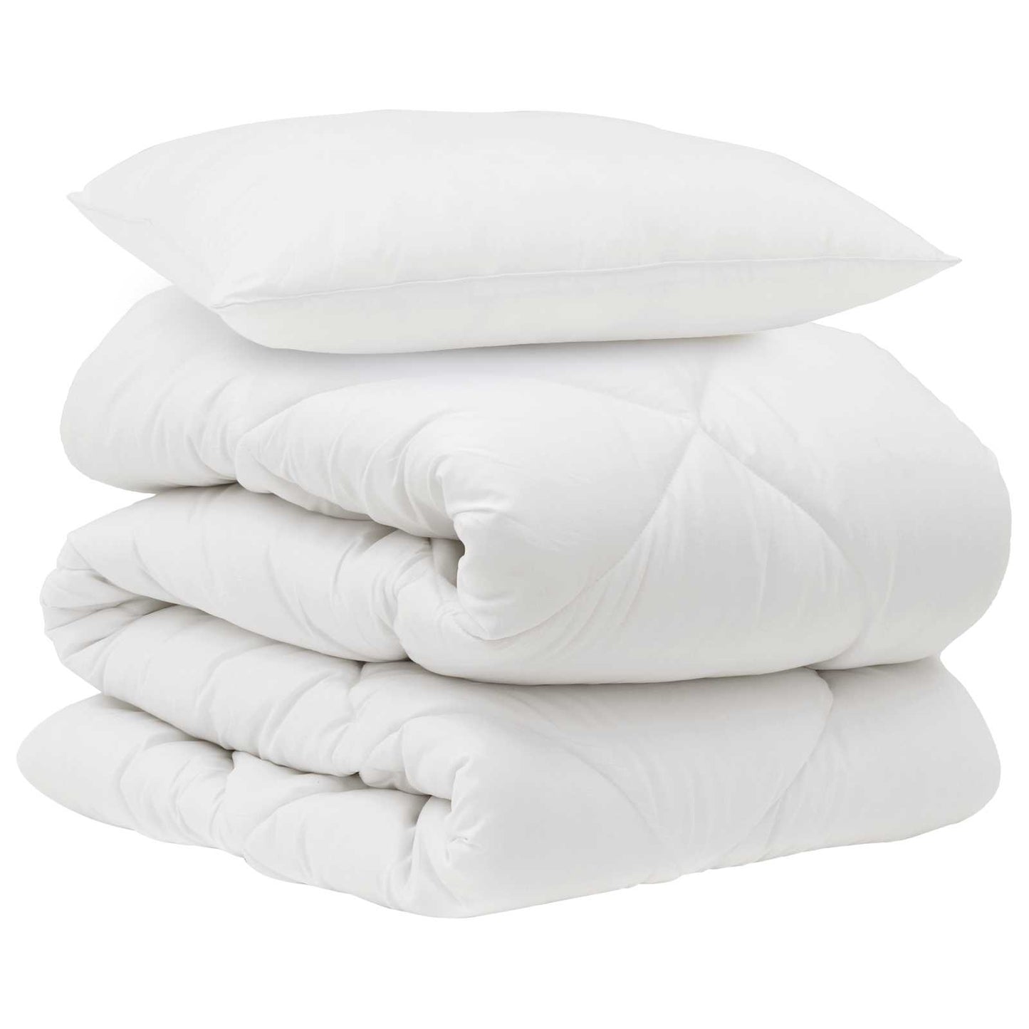 Piumone con cuscino 2 pcs Bianco Microfibra