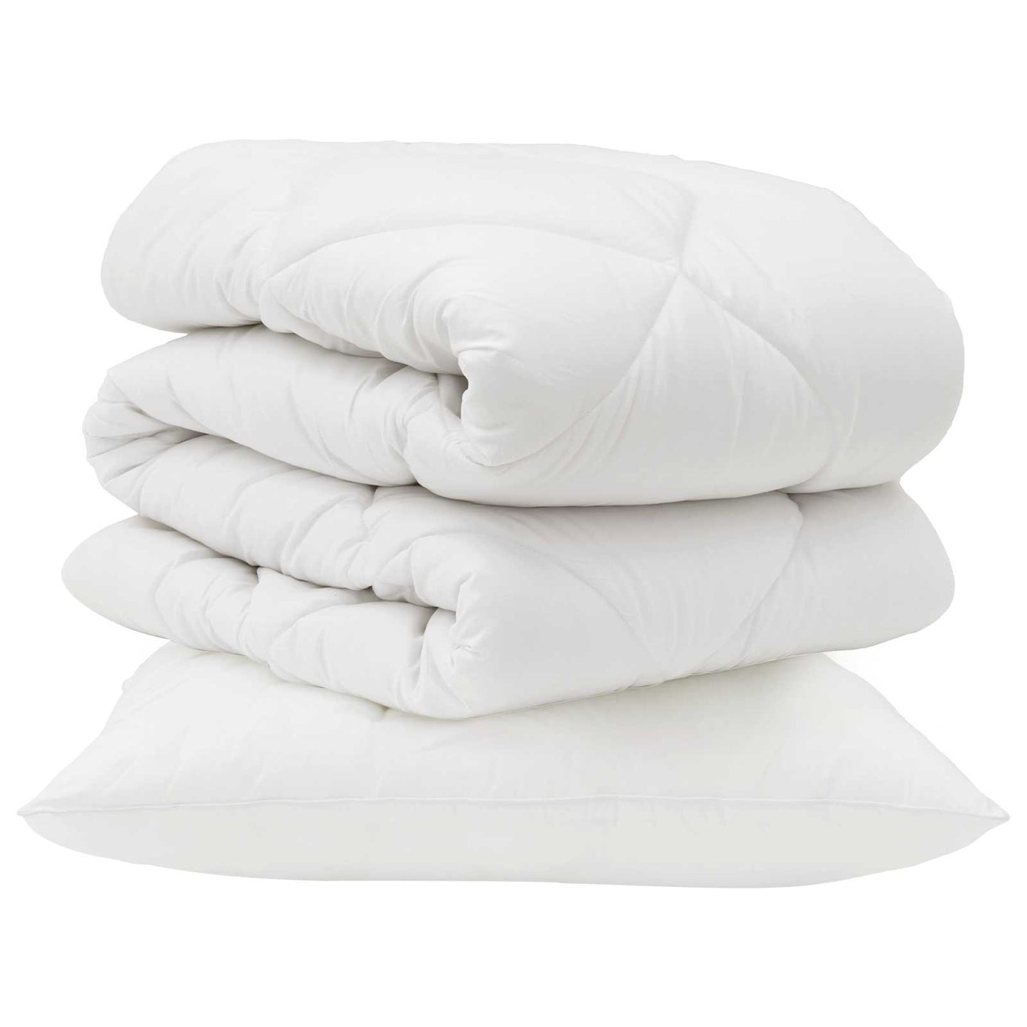 Piumone con cuscino 2 pcs Bianco Microfibra