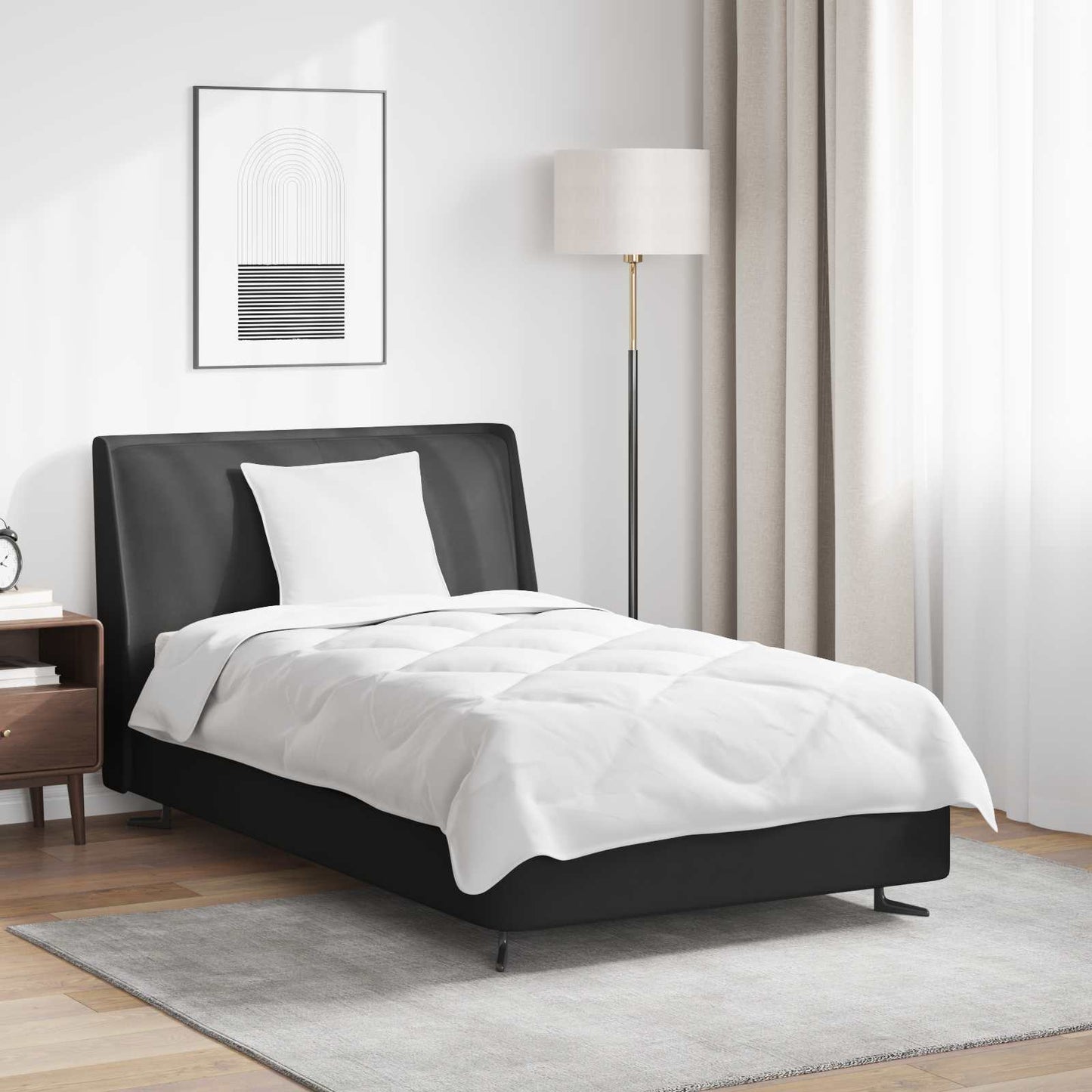 Piumone con cuscino 2 pcs Bianco Microfibra