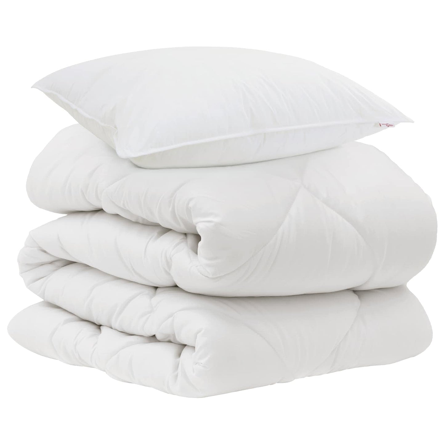 Piumone con cuscino 2 pcs Bianco Microfibra
