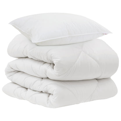 Piumone con cuscino 2 pcs Bianco Microfibra