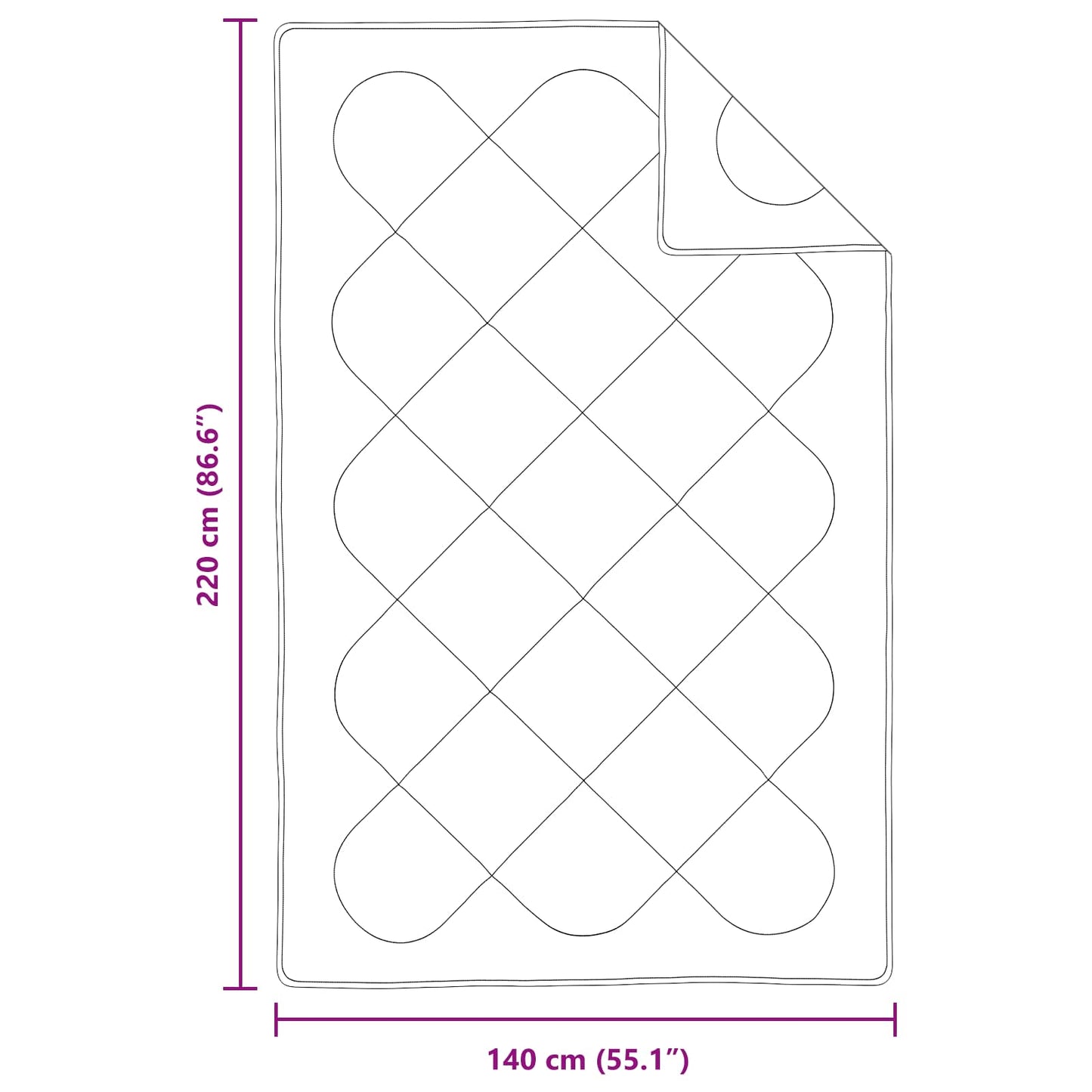 Set di Piumoni con cuscino 2 pcs Bianco Microfibra