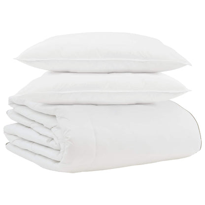 Duvet Invernale con cuscino 3 pcs Bianco Piuma d'anatra