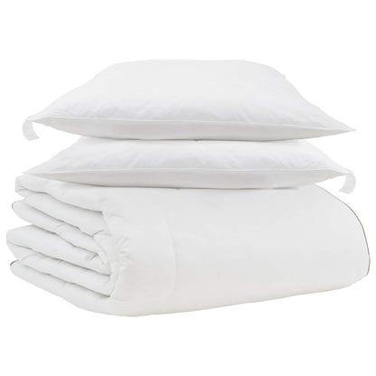 Duvet Invernale con cuscino 3 pcs Bianco Piuma d'anatra