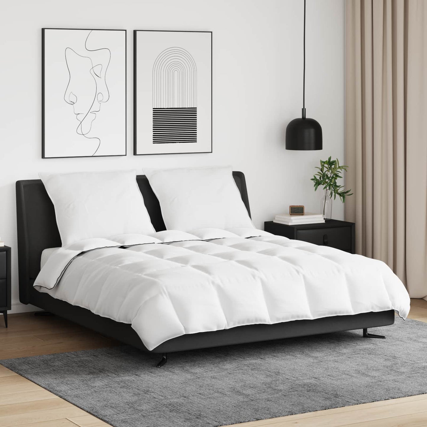 Duvet Invernale con cuscino 3 pcs Bianco Piuma d'anatra