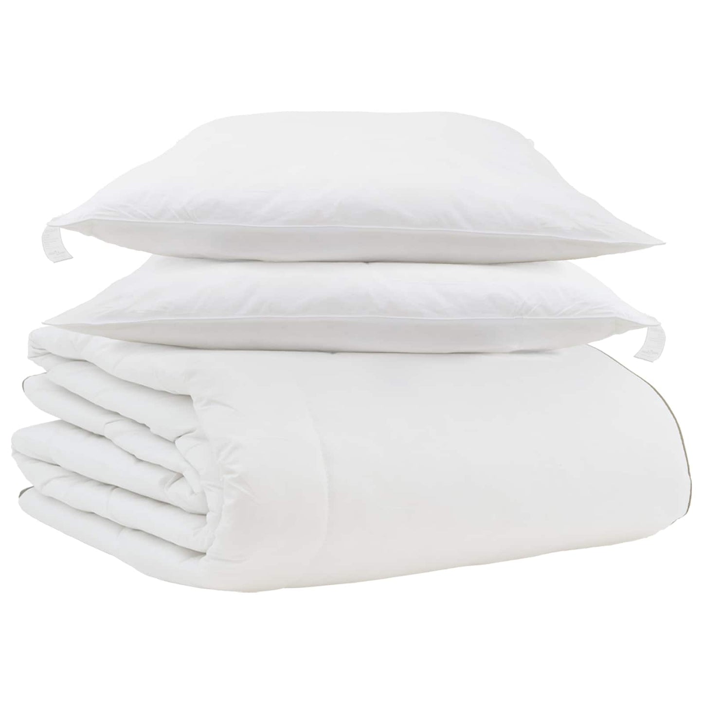Duvet Invernale con cuscino 3 pcs Bianco Piuma d'anatra