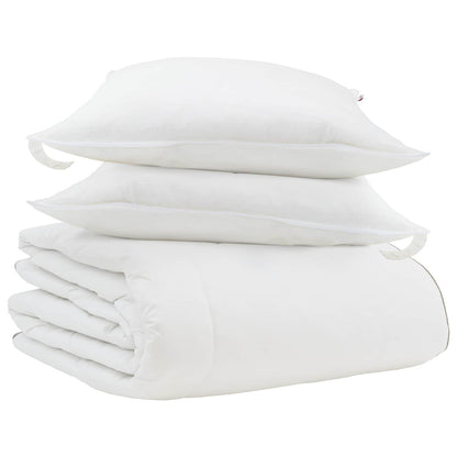 Duvet Invernale con cuscino 3 pcs Bianco Piuma d'anatra