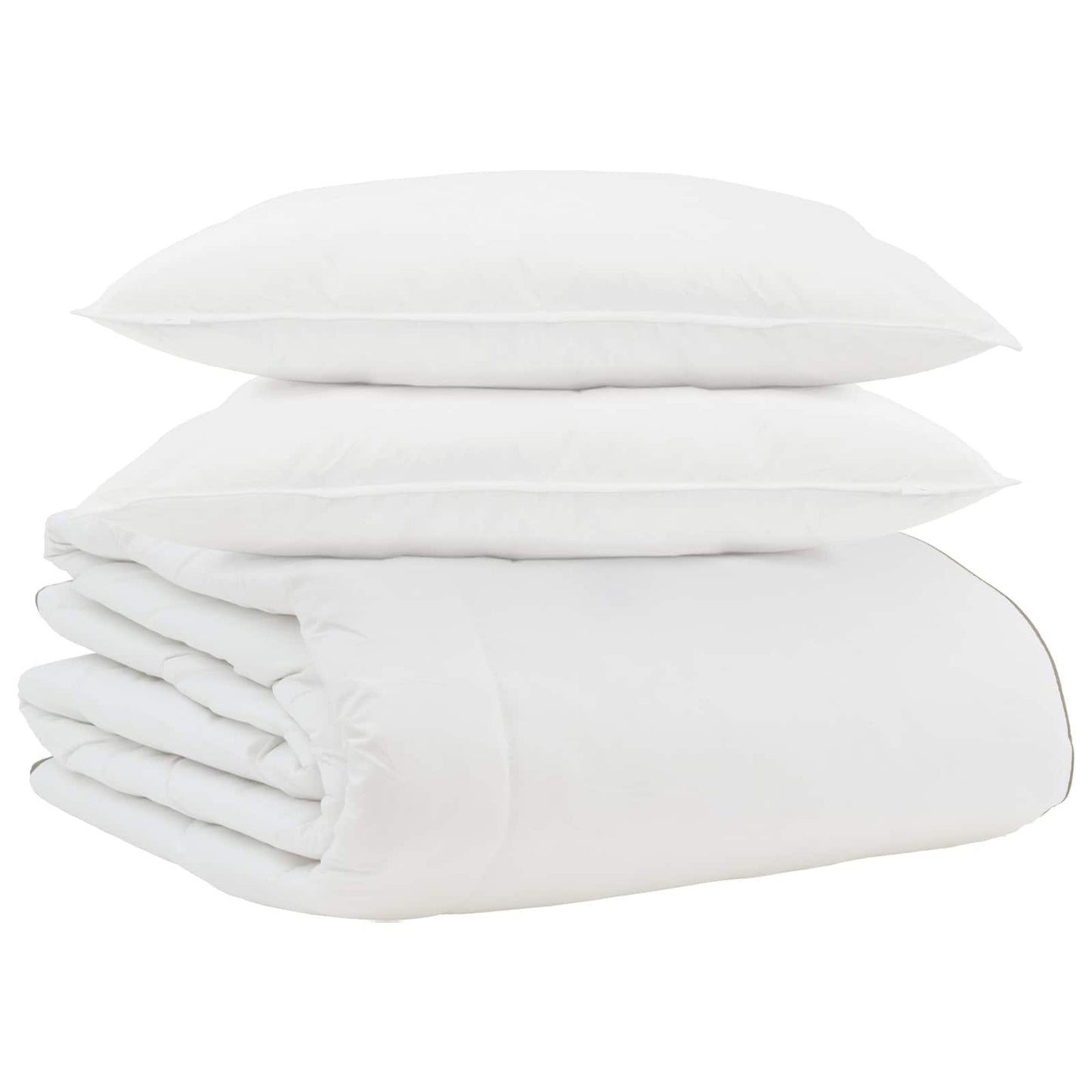 Duvet Invernale con cuscino 3 pcs Bianco Piuma d'anatra
