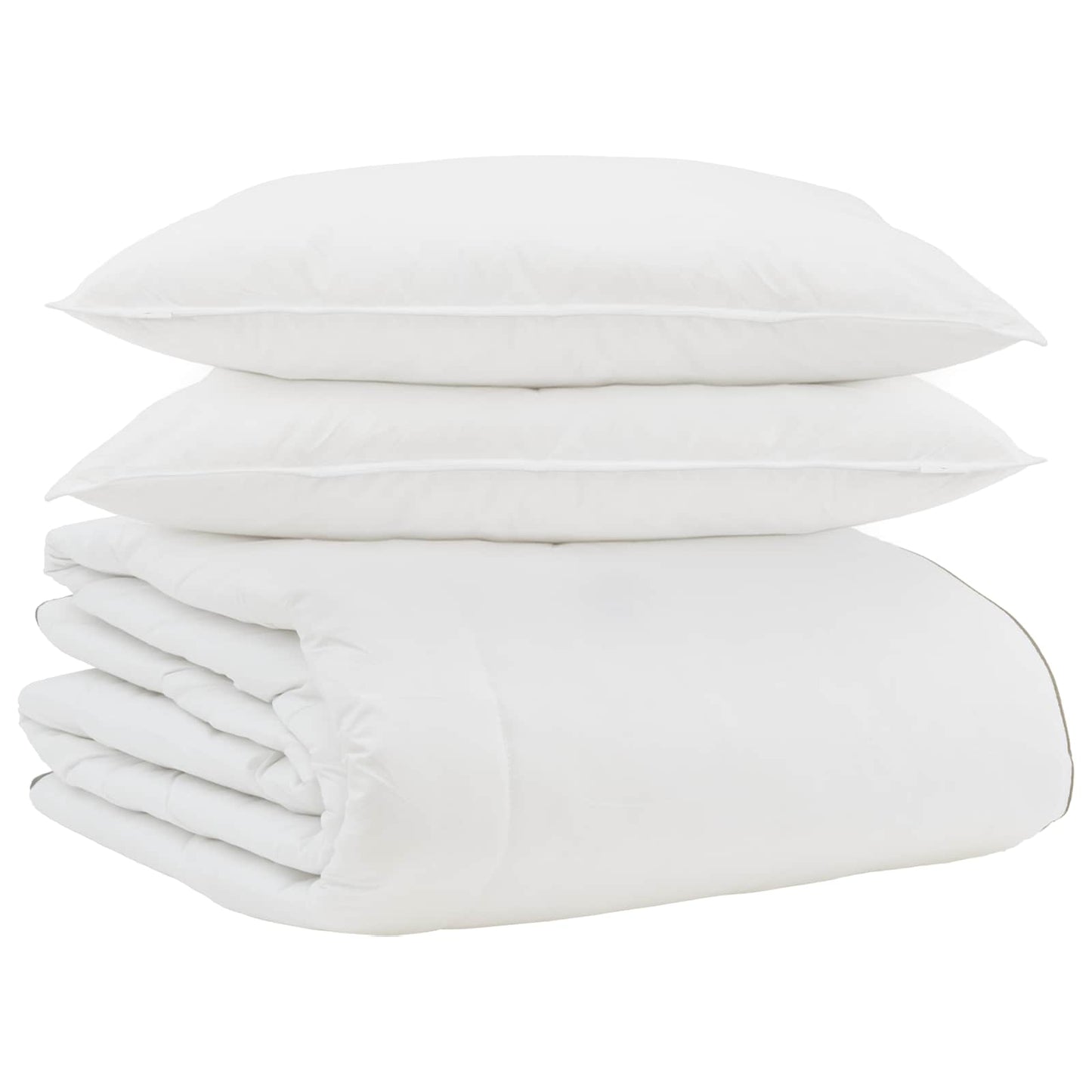 Duvet Invernale con cuscino 3 pcs Bianco Piuma d'anatra