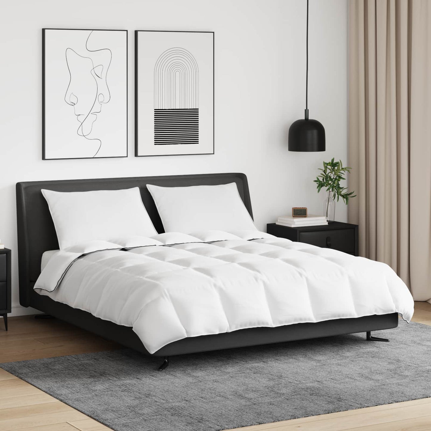 Duvet Invernale con cuscino 3 pcs Bianco Piuma d'anatra | homemem39