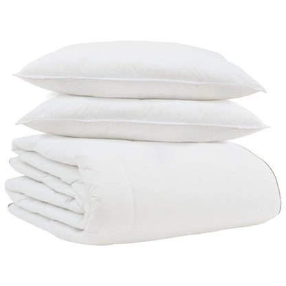 Duvet Invernale con cuscino 3 pcs Bianco Piuma d'anatra