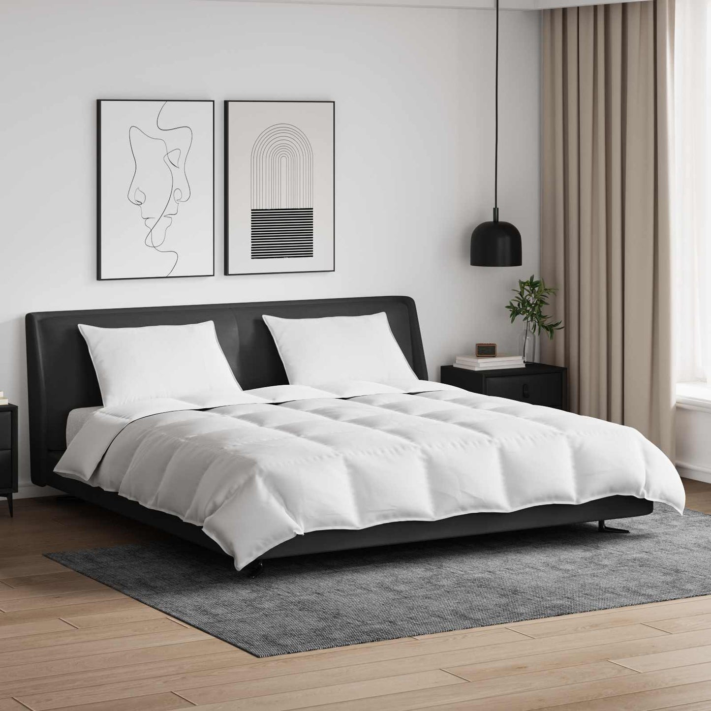 Set di Piumoni con cuscino 3 pcs Bianco Piuma d'anatra | homemem39