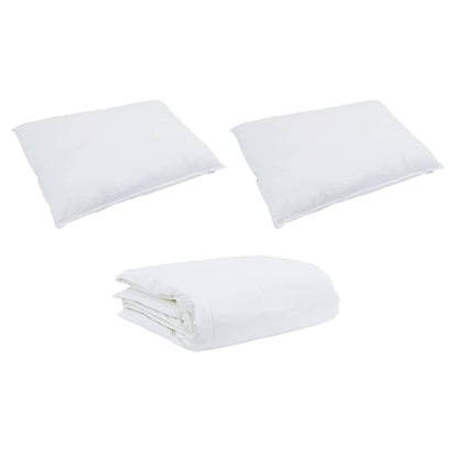 Set di Piumoni con cuscino 3 pcs Bianco Piuma d'anatra