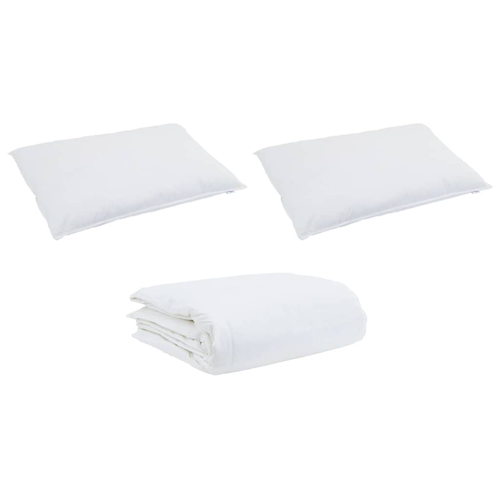Set di Piumoni con cuscino 3 pcs Bianco Piuma d'anatra