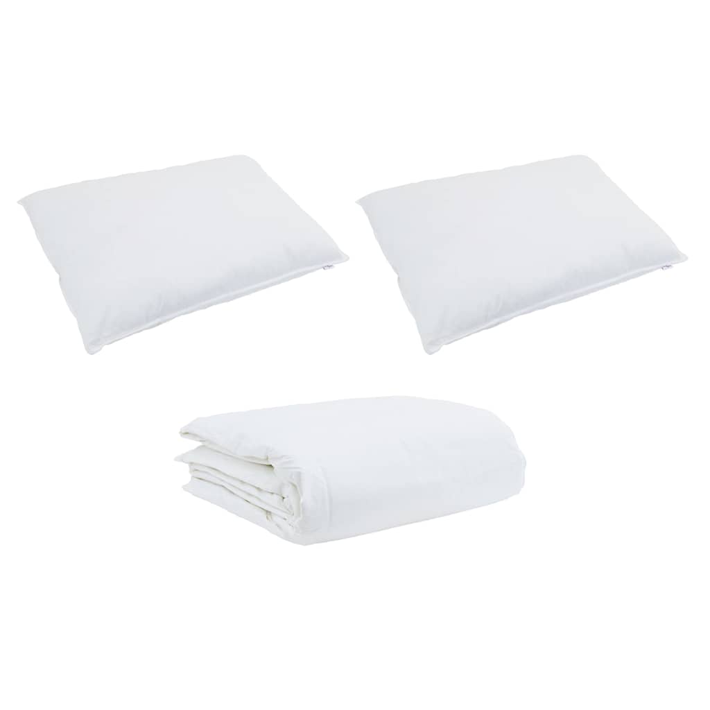 Set di Piumoni con cuscino 3 pcs Bianco Piuma d'anatra - homemem39