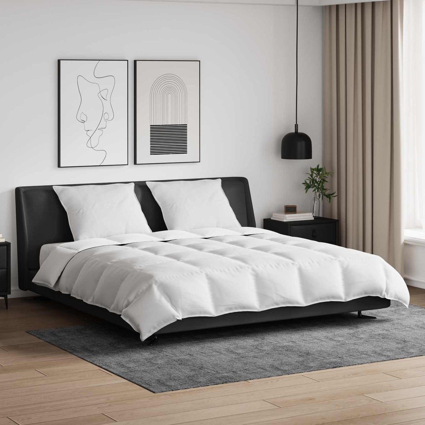 Set di Piumoni con cuscino 3 pcs Bianco Piuma d'anatra