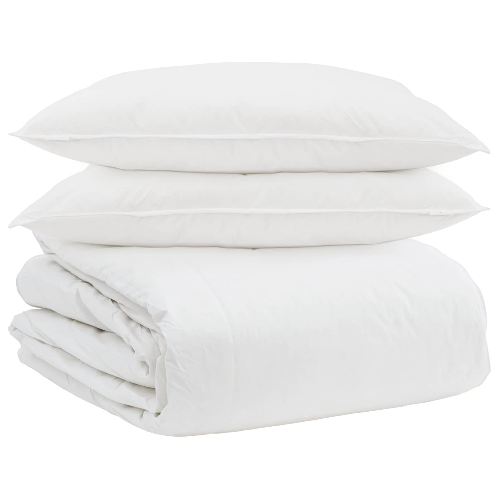 Set di Piumoni con cuscino 3 pcs Bianco Piuma d'anatra | homemem39