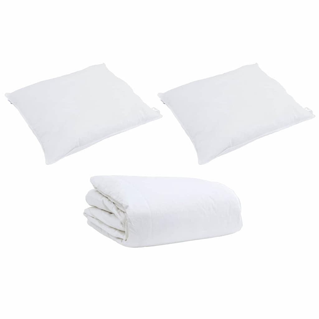 Set di Piumoni con cuscino 3 pcs Bianco Piuma d'anatra - homemem39