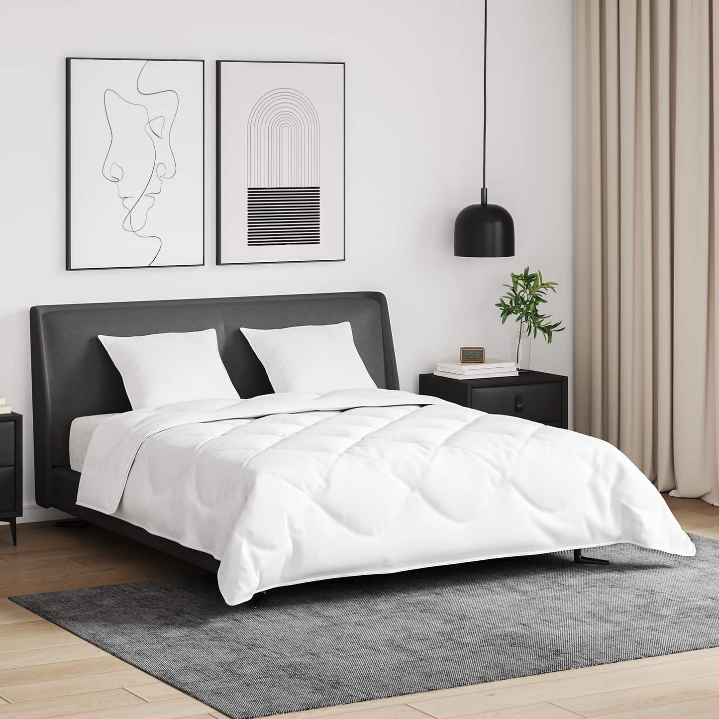 Set di Piumoni con cuscino 3 pcs Bianco Piuma d'anatra | homemem39