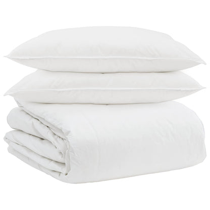 Set di Piumoni con cuscino 3 pcs Bianco Piuma d'anatra | homemem39