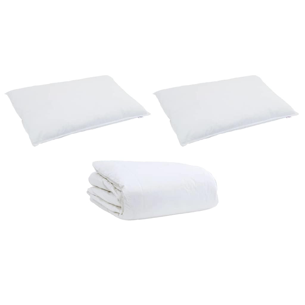 Set di Piumoni con cuscino 3 pcs Bianco Piuma d'anatra