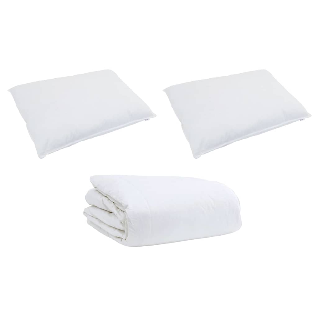 Set di Piumoni con cuscino 3 pcs Bianco Piuma d'anatra