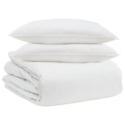 Set di Piumoni con cuscino 3 pcs Bianco Piuma d'anatra | homemem39