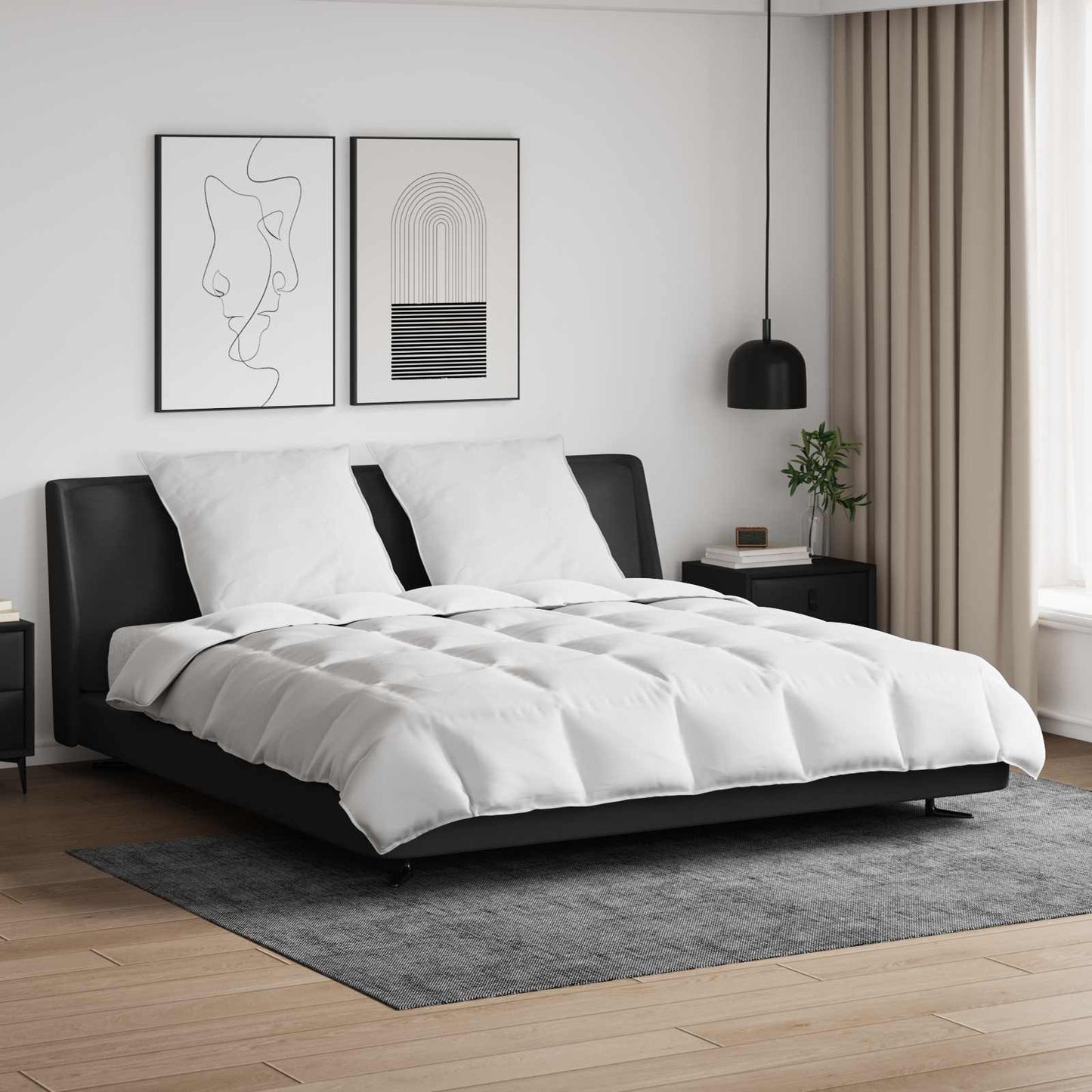 Set di Piumoni con cuscino 3 pcs Bianco Piuma d'anatra | homemem39