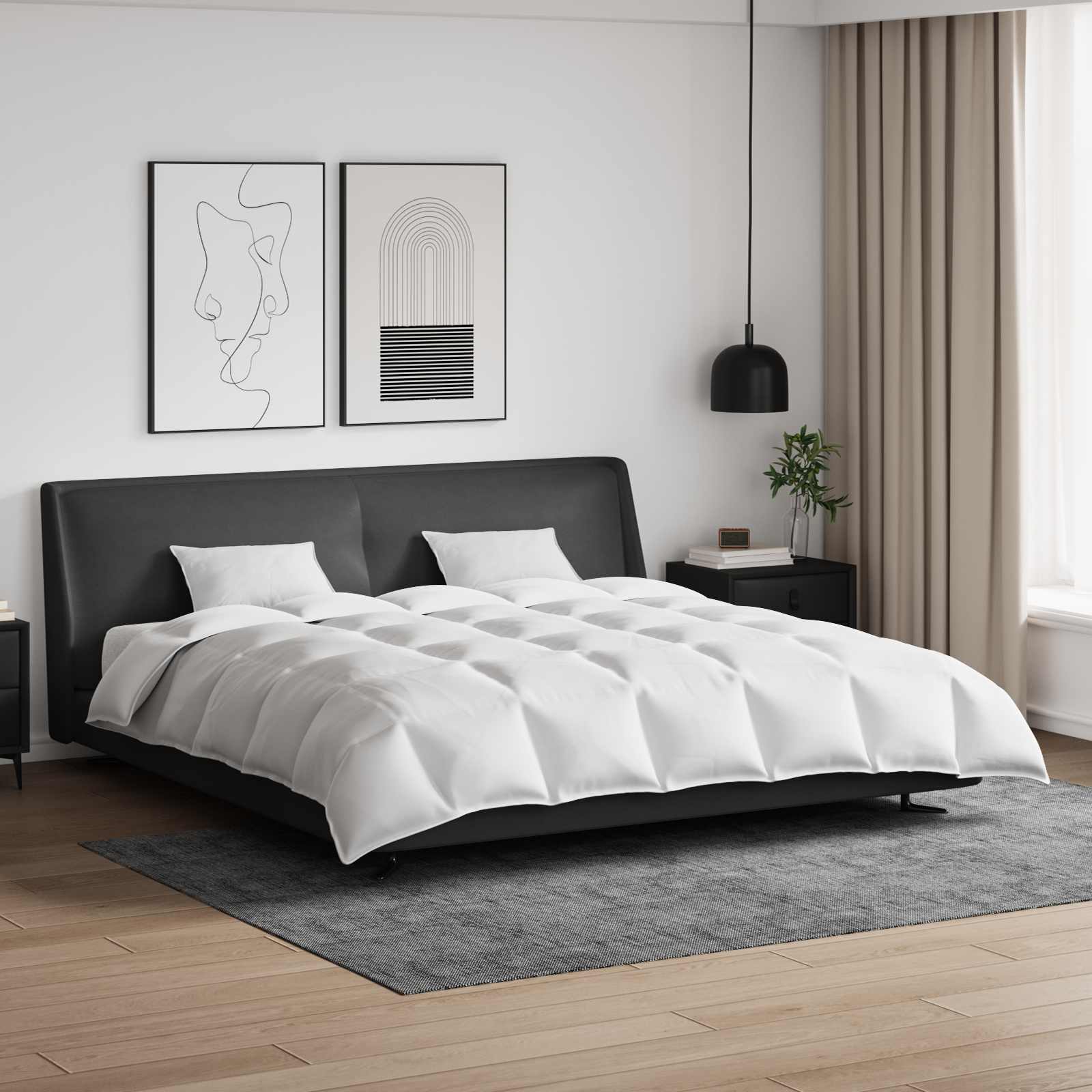 Set di Piumoni con cuscino 3 pcs Bianco Piuma d'anatra | homemem39