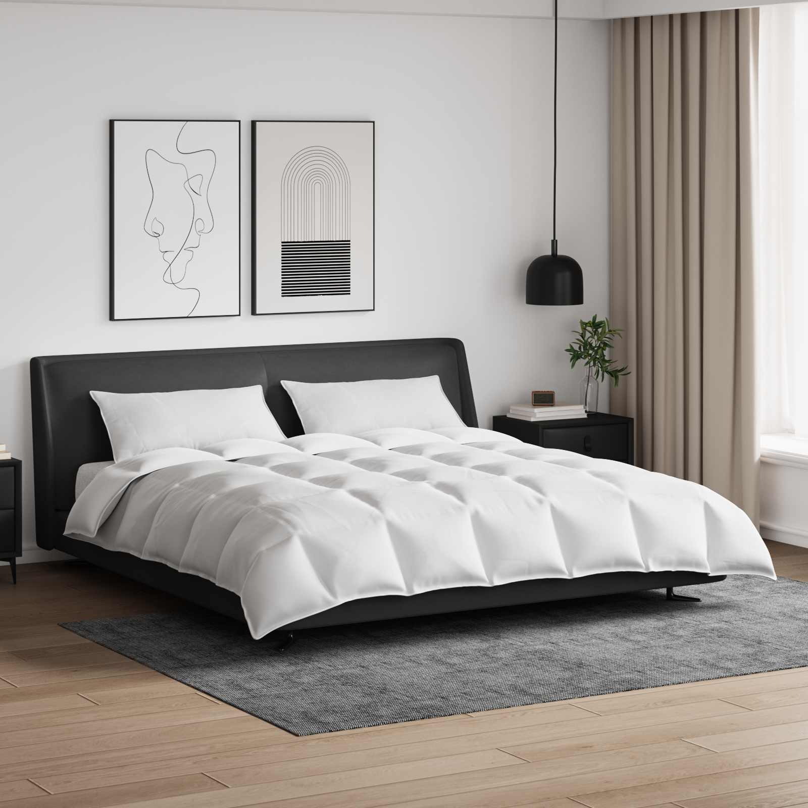 Set di Piumoni con cuscino 3 pcs Bianco Piuma d'anatra | homemem39