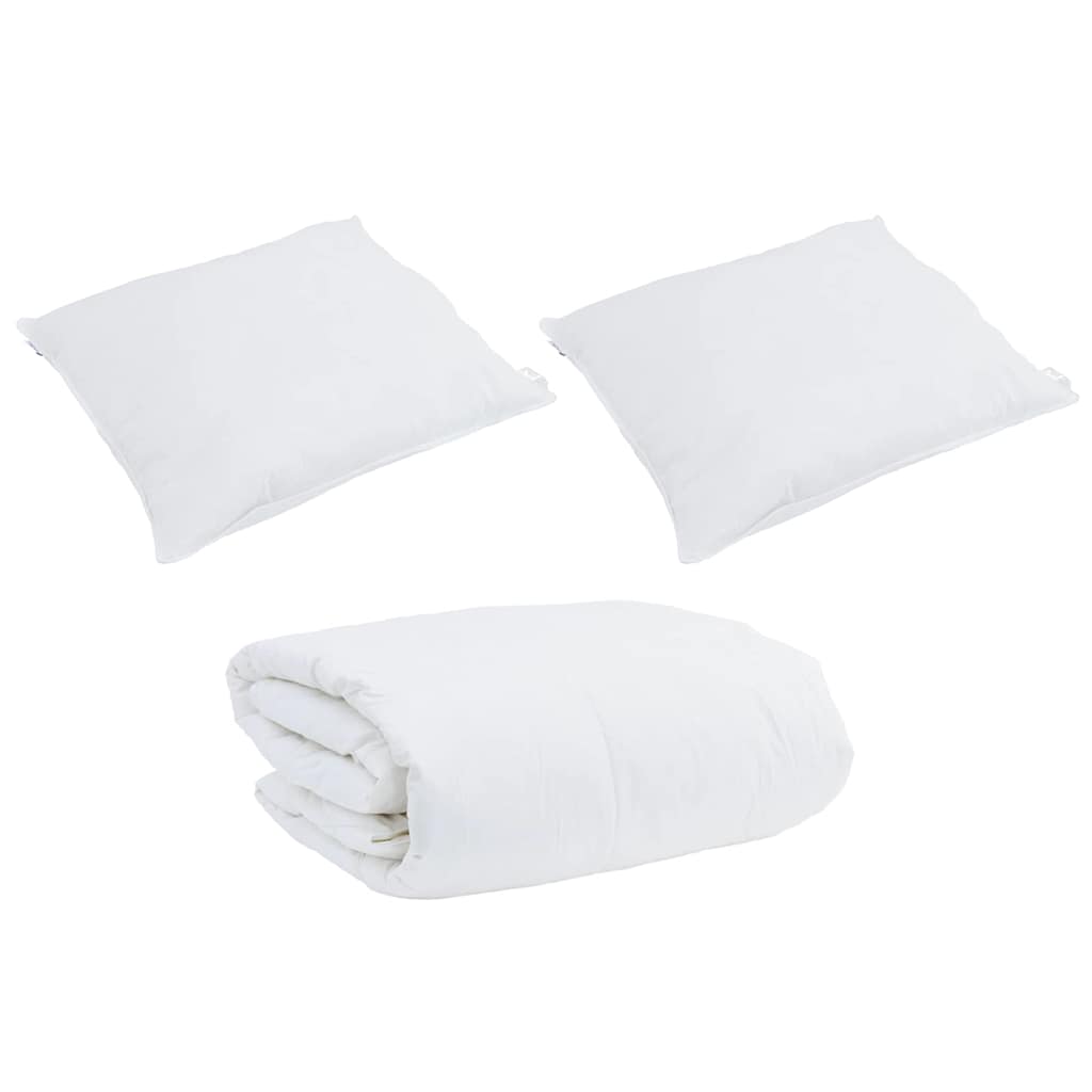 Set di Piumoni con cuscino 3 pcs Bianco Piuma d'anatra