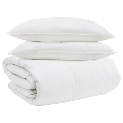 Set di Piumoni con cuscino 3 pcs Bianco Piuma d'anatra | homemem39