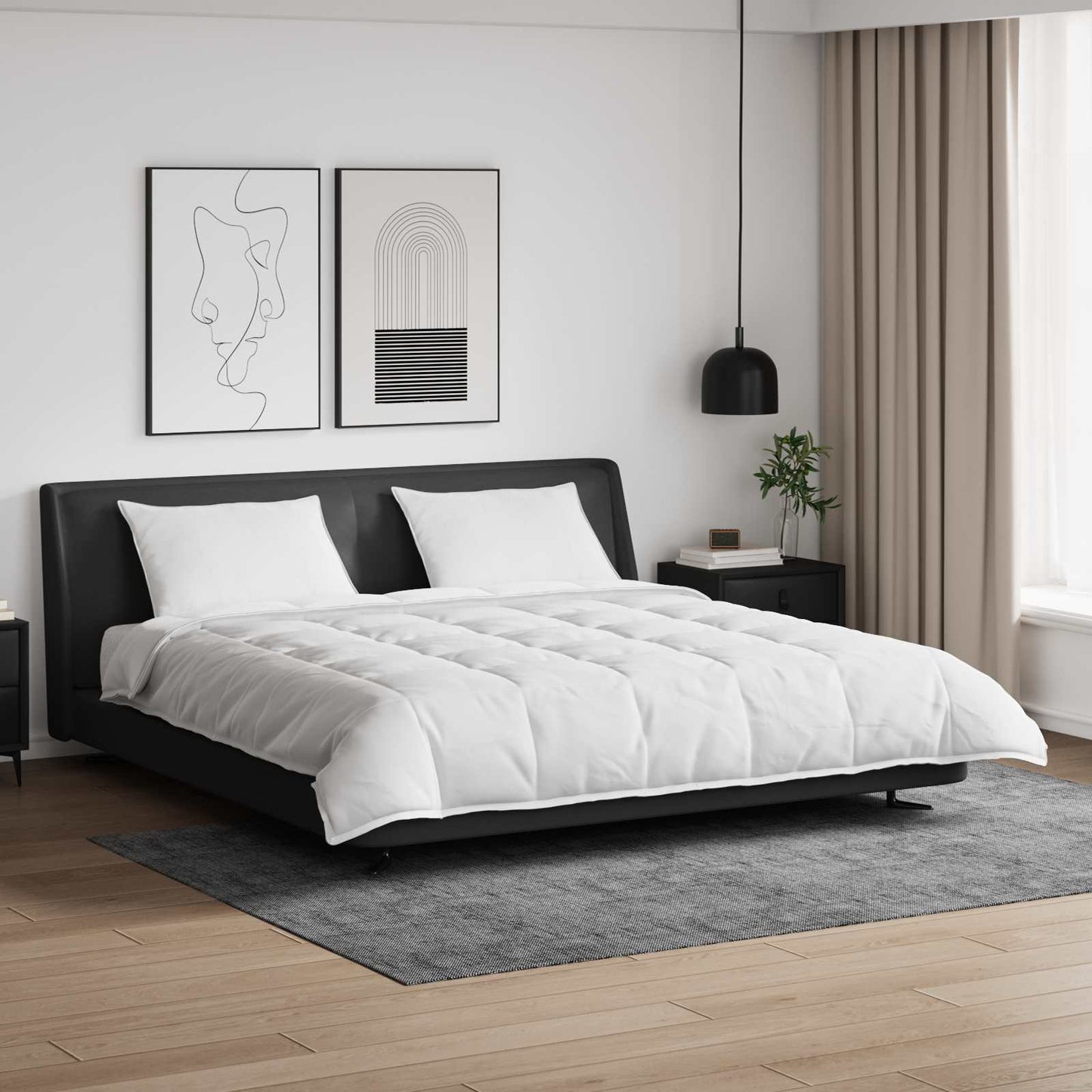 Set di Piumoni con cuscino 3 pcs Bianco Piuma d'anatra | homemem39