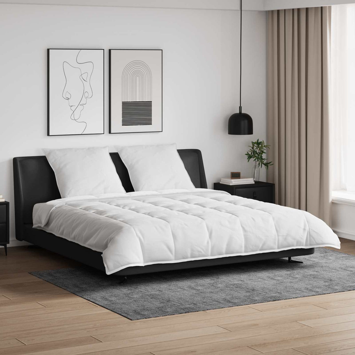 Set di Piumoni con cuscino 3 pcs Bianco Piuma d'anatra