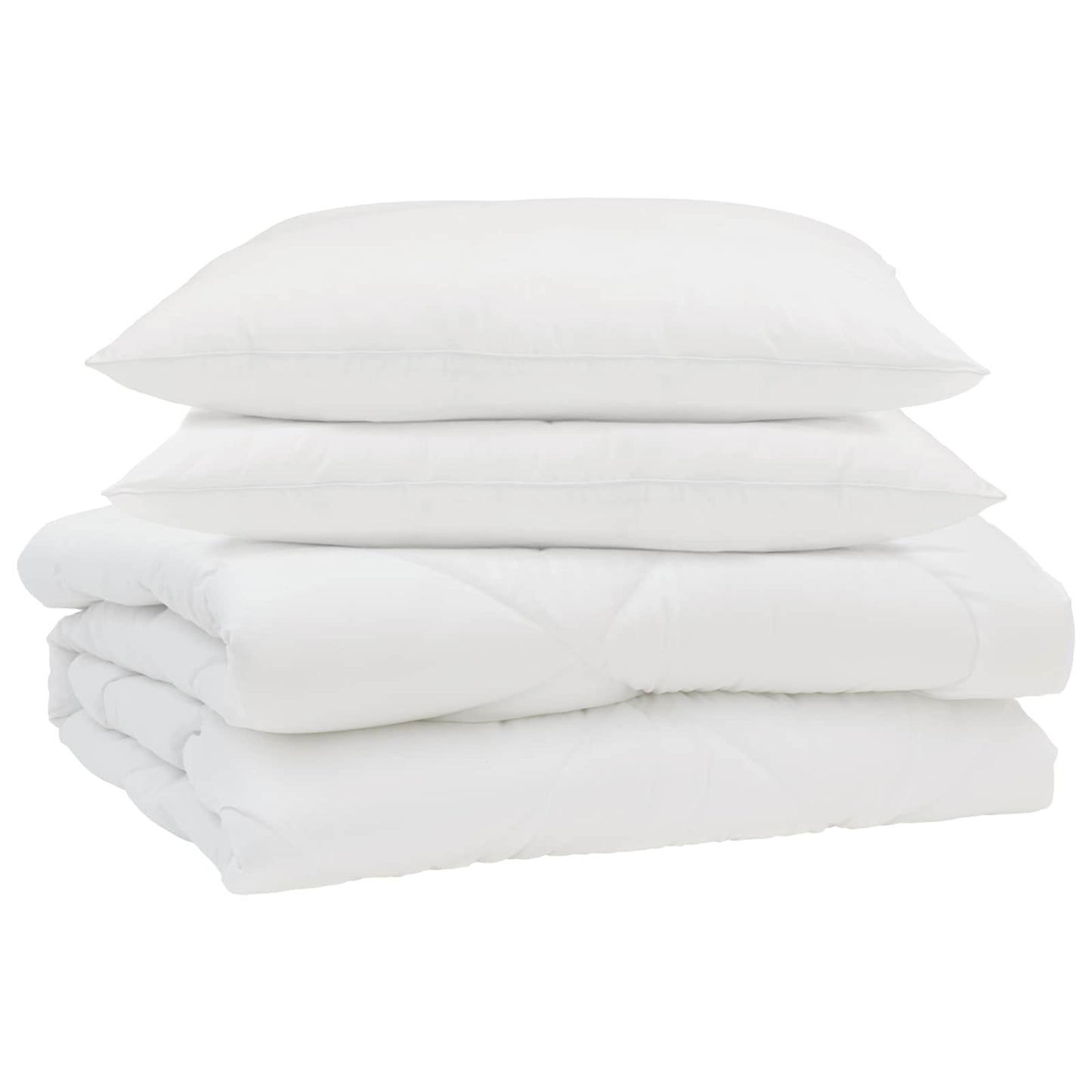 Duvet Estivo con cuscino 3 pcs Bianco Microfibra