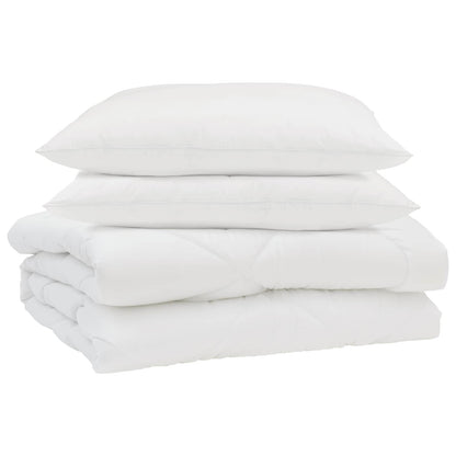Duvet Estivo con cuscino 3 pcs Bianco Microfibra