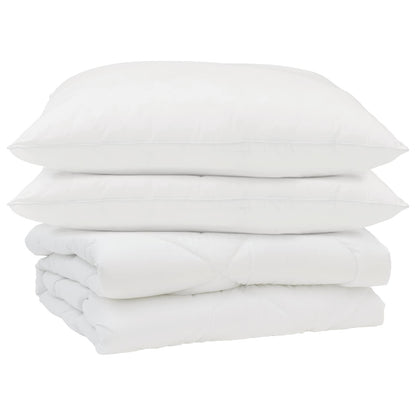 Duvet Estivo con cuscino 3 pcs Bianco Microfibra