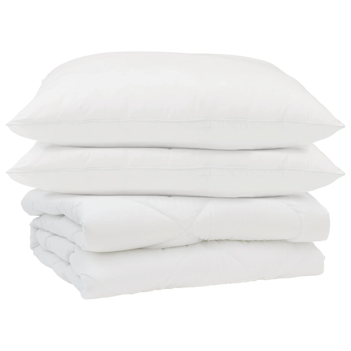 Duvet Estivo con cuscino 3 pcs Bianco Microfibra