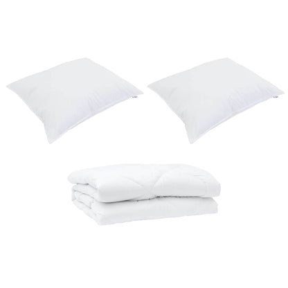 Duvet Estivo con cuscino 3 pcs Bianco Microfibra