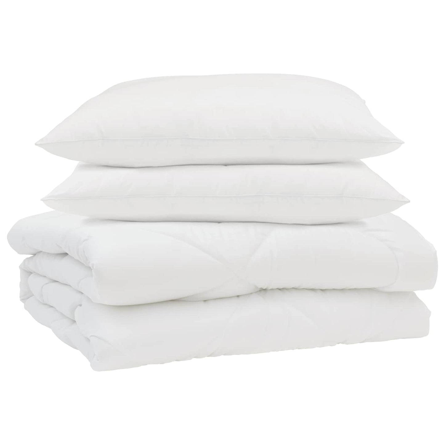Duvet Estivo con cuscino 3 pcs Bianco Microfibra