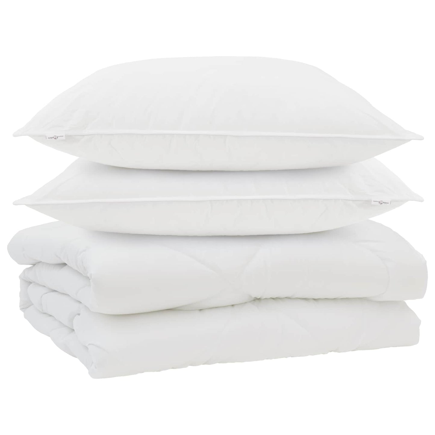 Piumone con cuscino 3 pcs Bianco Microfibra