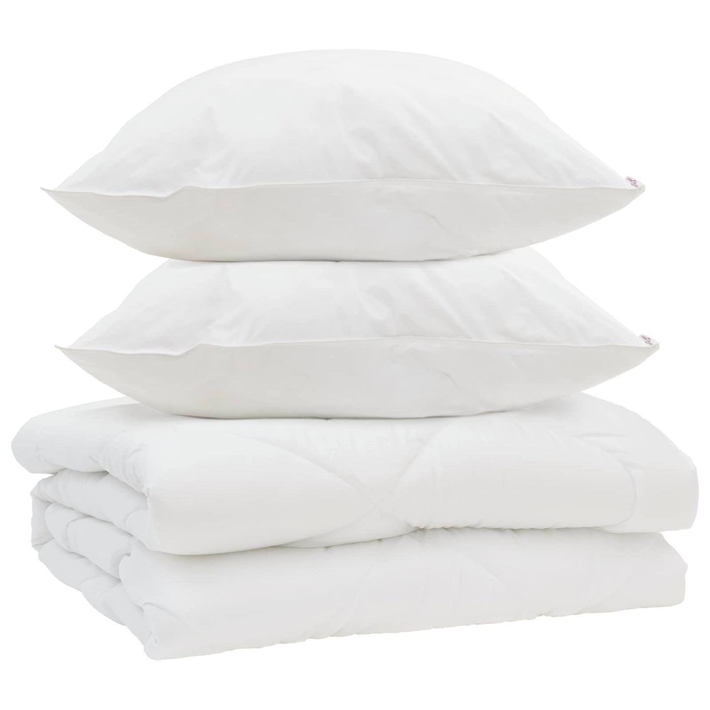 Piumone con cuscino 3 pcs Bianco Microfibra