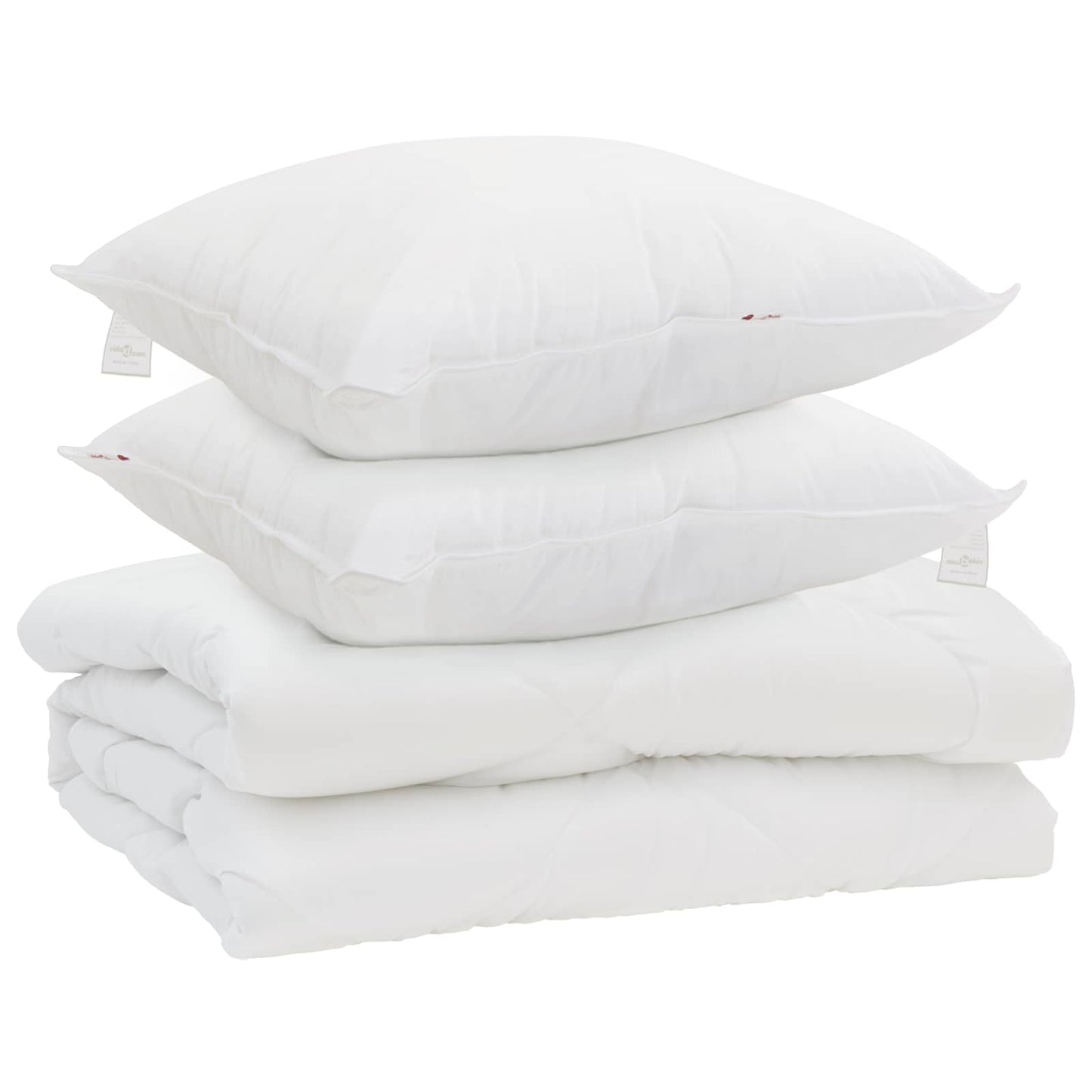 Piumone con cuscino 3 pz Bianco Microfibra